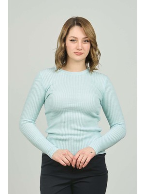 Fashion Friends Kadın Fitilli Bisiklet Yaka Kazak 23K0290K1 Mint