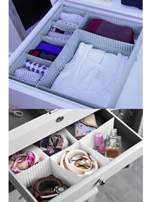 Hane216 Çekmece Düzenleyici Ayarlanabilir Kesilebilir Takı Toka Çorap Organizeri