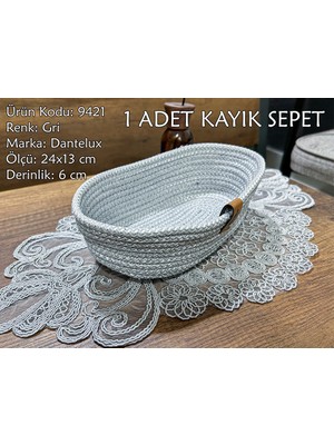 Dantelux Naturel Kayık Sepet 9421-C05 Gri