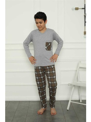 Moda Çizgi Erkek Çocuk Penye Pijama Takım 20387