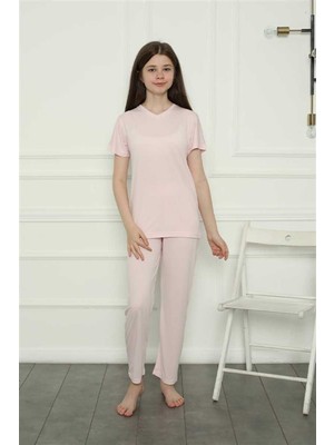 Moda Çizgi Kız Çocuk Penye Pijama Takım 20400