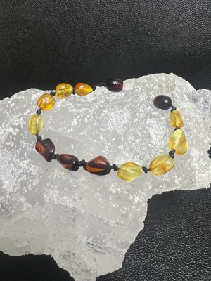 Gümüştel El Sanatları Kehribar Multicolor Bebek Bileklik