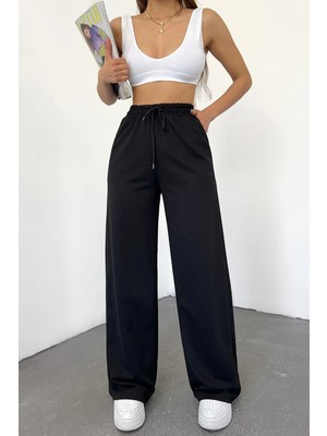 Sun Victoria Kadın Iki Iplik Beli Lastikli Salaş Bol Paça Eşofman Altı