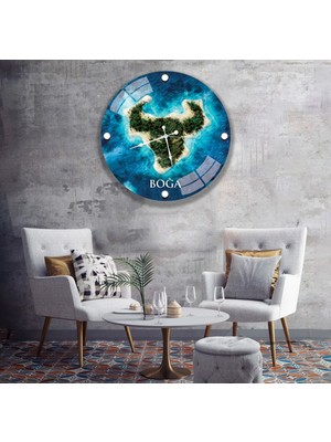 Emya Home Boğa Cam Saat - 40 cm