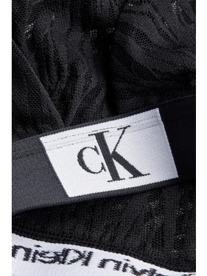 Calvin Klein Kadın Marka Logolu Elastik Bel Bantlı Siyah Spor Sütyeni 000QF7377E-UB1