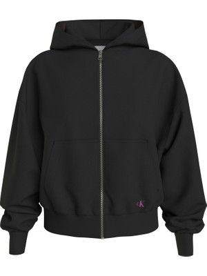 Calvin Klein Kadın Marka Logolu Gündelik Kullanıma Uygun Organik Pamuklu Siyah Sweatshirt J20J222547-BEH