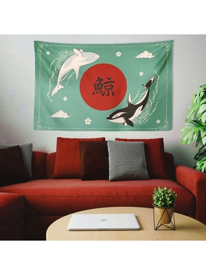 Wallhang Yin Yang Orca Duvar Örtüsü - 150 x 100  cm , 70 x 50  cm