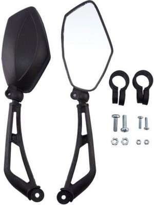 Rectus Bisiklet Ayna Kelepçeli Takım Ergonomik Tasarım Siyah Renk Standart Ebat
