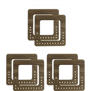 Ala Depo Ahşap Çanta Sapı Kare Model 15X15CM 3mm Mdf Kayın (3 Çift)