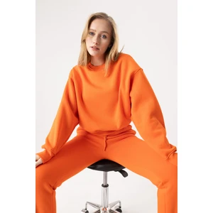 Kadın Vibe Oversize Alev Turuncu Sweatshirt