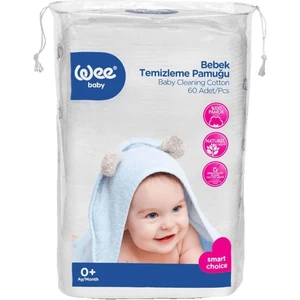 Wee Baby Bebek Temizleme Pamuğu 60 Adet %100 Pamuk Parfüm Boya İçermeyen Dermatolojik Onaylı