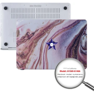 Macbook Air Kılıf 13 inç Mermer Glitter (Eski USB'li Model 2010-2017) A1369 A1466 ile Uyumlu