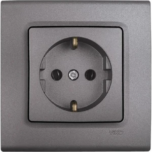 Linnera Life Topraklı Priz Mek+Kapak (Çerçeve Dahil) - Granit Grisi 90442008