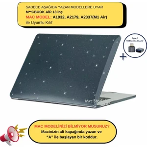 Macbook Air M1 Kılıf 13inç A1932 A2179 A2337 ile Uyumlu Crystal Star