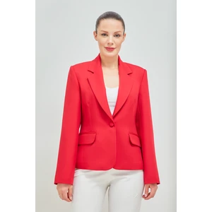 Kadın Tek Düğme Belden Oturtmalı Spor Ceket