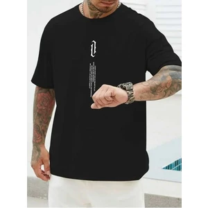 Dikey Baskılı Erkek T-Shirt