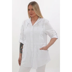 Lady Majestic Cotton Büyük Beden Kapüşonlu Mevsimlik Ceket