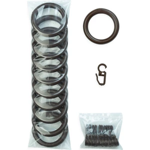 Rustik Perde Halkası ve Klips Ceviz- 10 Adet