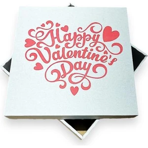 Koli Kolay Happy Valentines Day Baskılı Sevgililer Günü Hediye Kutusu 25x25x12cm