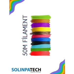 3D Kalem 3D Yazıcı Uyumlu Pla Filament 5 Metre 10 Adet (50 Metre)