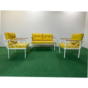 Adım Shops Adımshops 2+1+1 Beyaz Profil Balkon-Bahçe-Kafe- Çay Seti-Koltuk Takımı-Oturma Grubu-Ofis Koltuğu 211BEYAZ