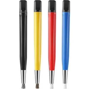 4 Adet/takım Pas Temizleme Fırçası Kalem Cam Elyaf/pirinç/çelik/naylon Fırça Kalem Şekli Izle Parçaları Parlatma Temizleme Aracı (Yurt Dışından)