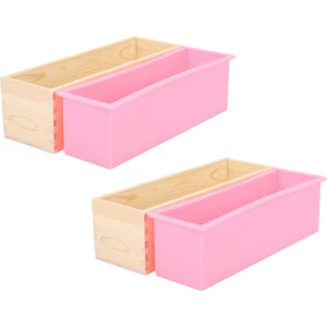 2x 1200G Dıy Sabun Ahşap Sabun Kalıp Kutusu Silikon Astar Dikdörtgen Somun Girdap Sabun Kalıp Yapma Aracı (Yurt Dışından)