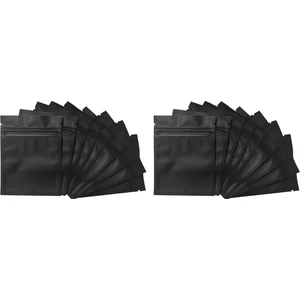 200 Paket Koku Geçirmez Çanta - 3 x 4 Inç Açılıp Kapanabilir Mylar Çanta Folyo Kese Çanta Düz Fermuar Kapatma Çanta Mat Siyah (Yurt Dışından)