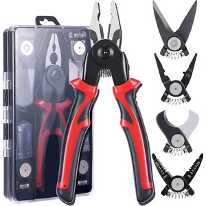 5-Pcs Pense Alet Seti, 5'i 1 Arada Çok Yönlü Alet Kiti, Hat Ustası Pensesi, Tel Sıyırıcı, Sıkma Aletleri, Sac Metal Makası ile (Yurt Dışından)