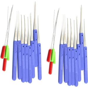 24 Adet Mavi Kilit Seçim Kırık Anahtar Otomatik Çilingir Aracı Anahtar Çıkarıcı Donanım Paslanmaz Çelik Saplar Diy El Aletleri (Yurt Dışından)