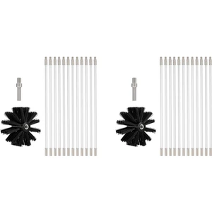 28 Adet Baca Temizleyici Fırça Temiz Döner Süpürme Sistemi Şömine Seti Çubuk Aracı Set Ev Mutfak Temizleme Fırçası (Yurt Dışından)