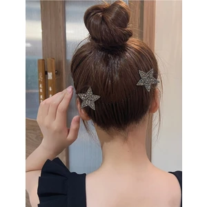 Efna Store Kristal Taşlı Yıldız Model Saça Geçirmeli Gizli Yaylı Saç Tokası