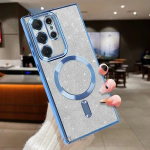 M.TK Moveteck Samsung Galaxy S24 Ultra Kılıf Simli Magsafe Wirelles Şarj Destekli