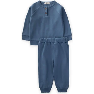 Reglan Kol Patlı Erkek Basıc Takım Indigo Mavi