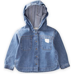 Kapşonlu Kot Ceket 2-7 Yaş Mavi