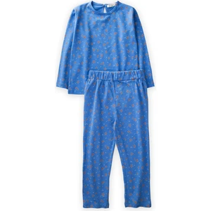 Desenli Pijama Takim Mavi