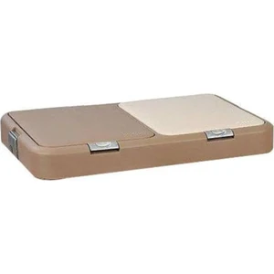 Reis Home Motek 80 Litre Çift Gözlü Kirli Çamaşır Sepeti Yedek Kapak Üst Kahve Rengi