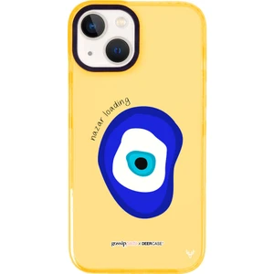 Apple iPhone 14 Gossip Pasta Nazar Loading Tasarımlı Mango Kaplama Şeffaf Telefon Kılıfı