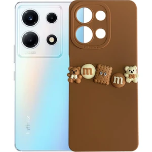 Infinix Note 30 Kılıf 3D M Bear Kamera Korumalı Silikon Kapak