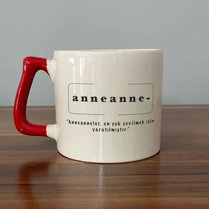 Mor Mürekkep Anneanne Baskılı Kırmızı Kulplu D Kupa