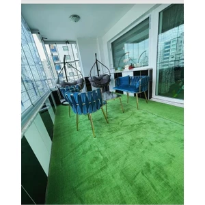 Jel Kaymaz Taban Balkon Için Çim Görünümlü Halı