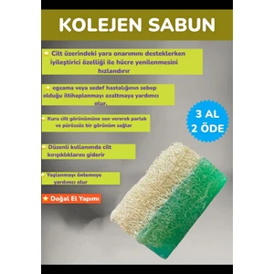 Doğal Kabak Lifli Kolejen Sabunu 120-130 gr ( El Yapımı )