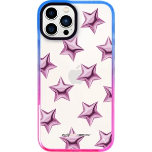 Apple iPhone 13 Pro Max Gossip Pasta Glowing Stars Iı Tasarımlı Mavi-Kırmızı Şeffaf Telefon Kılıfı