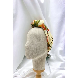 Boho Tarz Kırmızı Yaprak Desenli Bandana Fular Yeni Sezon Saç Aksesuarı