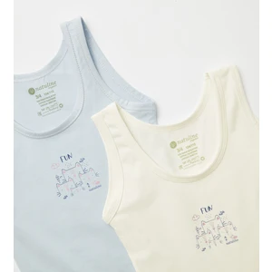 Kız Çocuk Organik Pamuklu Likralı 4'lü Atlet Fun Cat 5003-4