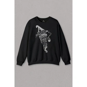 So Cool Unisex Siyah Sweatshirt Wizard Yüzüklerin Efendisi Lord Of The Rings Baskılı Sweat