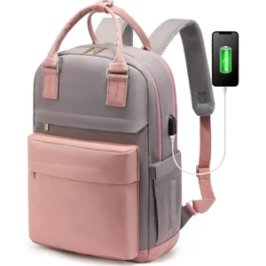 Kadınlar Için Moda Sırt Çantası Çok Fonksiyonlu Seyahat Sırt Çantaları Büyük Kapasiteli USB Dizüstü Bilgisayar Sırt Çantası Kızlar Için Hafif Okul Çantaları (Yurt Dışından)