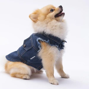 Koyu Mavi Denim Yelek Kot Yelek Köpek Kıyafeti Köpek Yeleği