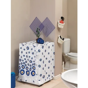 Mavi Nazar Boncuklu Çamaşır Makinesi Örtüsü 60X60X90 cm Banyo Düzenleyici Aksesuar