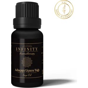 Infinity Aromatherapy Adaçayı Uçucu Yağı, %100 Saf ve Doğal, Buhurdanlık ve Difüzör Yağı, 10 ml